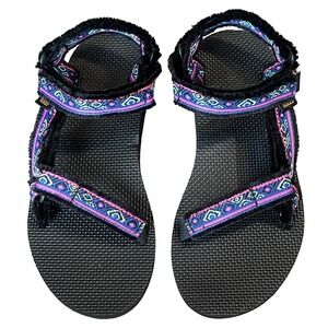 NWOB Teva Original Universal Maressa Sandal Black Multicolor Womens 7 UK 5 EU 38